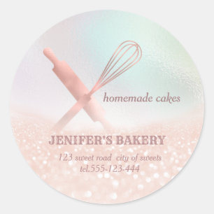 Sticker Rond Holographe à galets roulants & whisky chef boulang