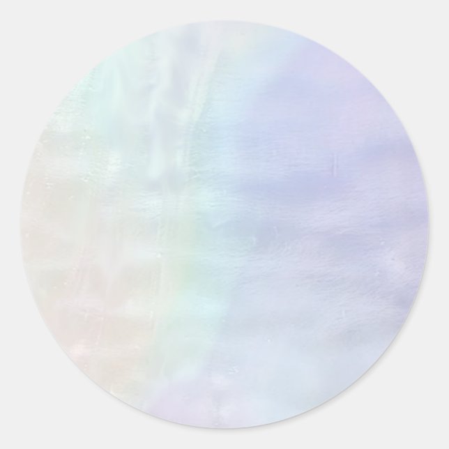 Sticker Rond Holographie romantique irisée glamour perle (Devant)