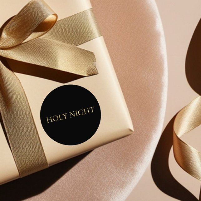 Sticker Rond HOLY NIGHT Minimalist Christian Christmas (Créateur téléchargé)