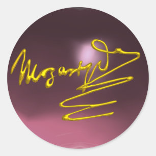 Sticker Rond HOMAGE À MOZART, améthyste violet rose