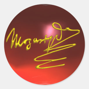 Sticker Rond HOMAGE À MOZART, rubis rouge