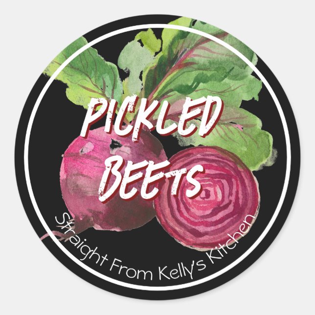 Sticker Rond Home Canning Business Pickled Beets  Label (Devant)