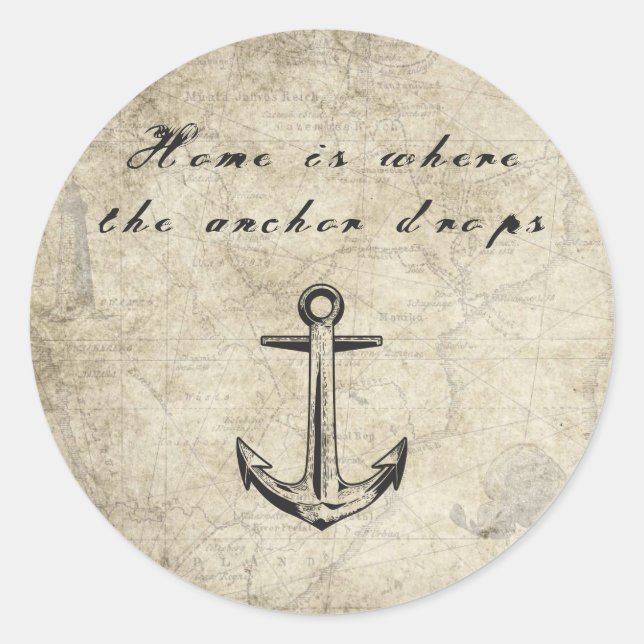 Sticker Rond Home is Where the Anchor Drops (Devant)