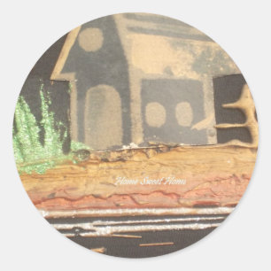 Sticker Rond Home Sweet Home Art Imprimer