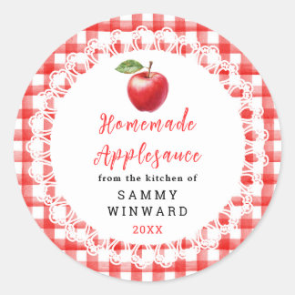Sticker Rond Homemade Applesauce Label