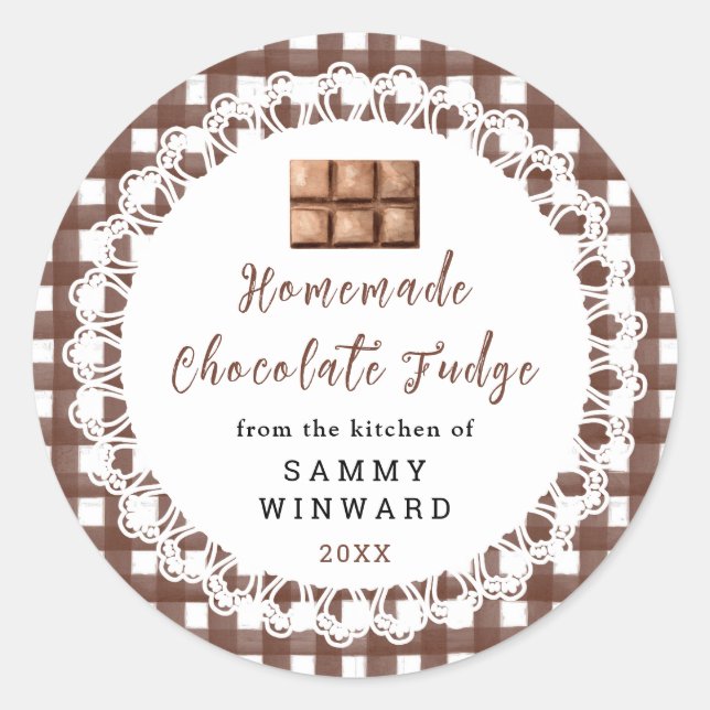 Sticker Rond Homemade Chocolate Fudge Label (Devant)