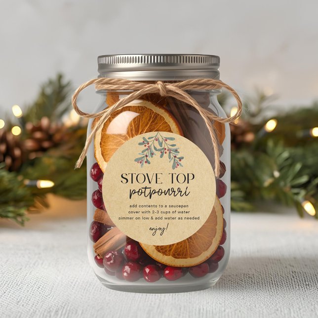 Sticker Rond Homemade Christmas Stovetop Potpourri Holiday Gift (Créateur téléchargé)