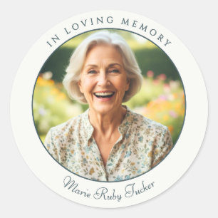 Sticker Rond Hommage Photo Personnalisé Mémorial