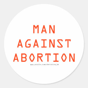STICKER ROND HOMME CONTRE L'AVORTEMENT