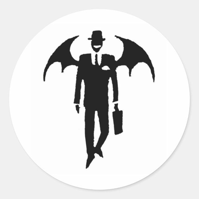 Sticker Rond homme d'affaires diable (Devant)