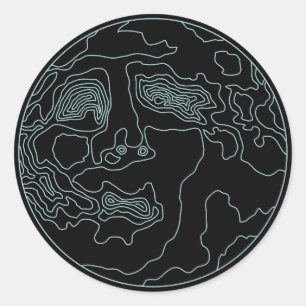 Sticker Rond homme dans la lune