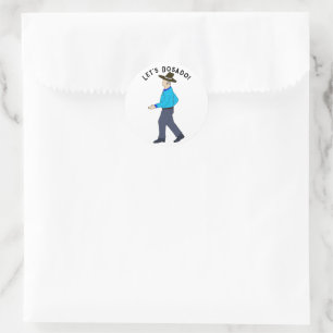 Sticker Rond Homme dansant carré