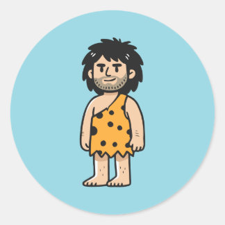 Sticker Rond homme de la grotte de Throk