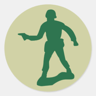 Sticker Rond Homme de l'armée verte