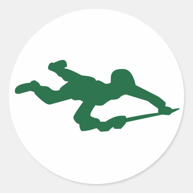 Sticker Rond Homme de l'armée verte (Devant)