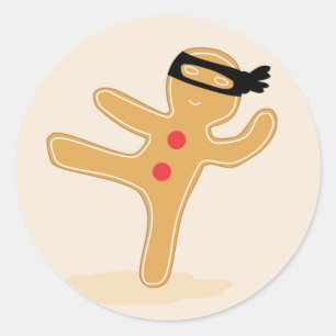 Sticker Rond Homme de Ninjabread