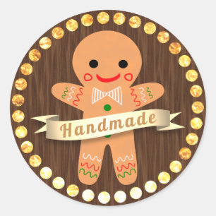Sticker Rond Homme de pain d'épices