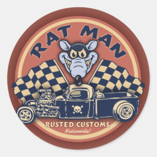 Sticker Rond Homme de rat II