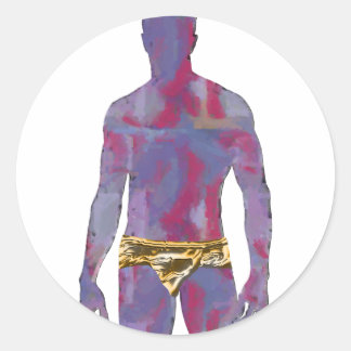 Sticker Rond Homme en sous-vêtements or