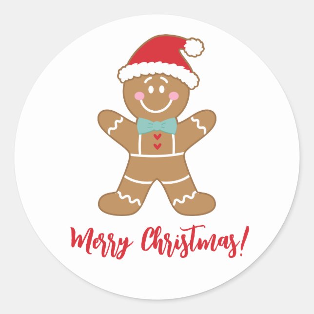 Sticker Rond Homme Gingerpain de Noël (Devant)