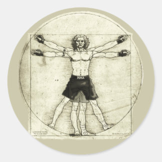 Sticker Rond Homme MIXED MARTIAL ART vitruvien