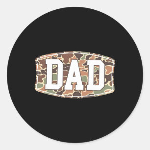 Sticker Rond Homme Vieux École Camo Papa1
