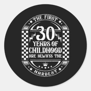 Sticker Rond Hommes 30e anniversaire Vintage Anniversaire 30 an
