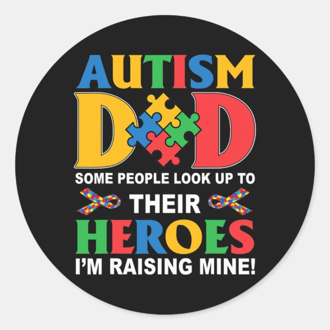 Sticker Rond Hommes Autisme papa Certaines personnes regardent  (Devant)