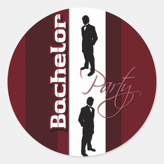 Sticker Rond Hommes distingués du parti Bachelor (Devant)