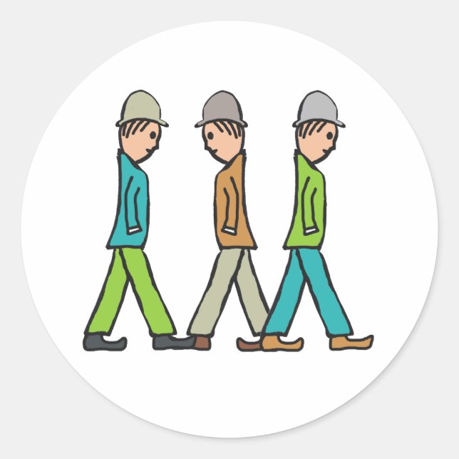 Sticker Rond Hommes en bâton de matchs (Devant)