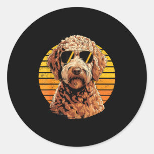 Sticker Rond Hommes femmes fiers cool doodle amateurs de chiens