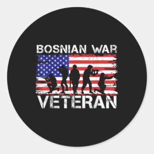 Sticker Rond Hommes Femmes Vétéran de guerre bosniaque