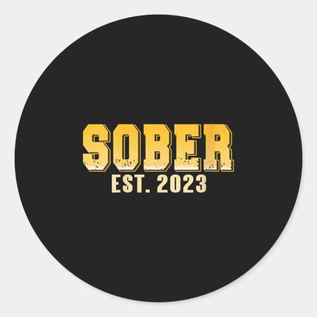 Sticker Rond Hommes Sober Est 2023 Redressement Milles Pride (Devant)