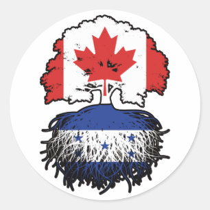 Sticker Rond Honduras Le drapeau hondurien canadien des racines