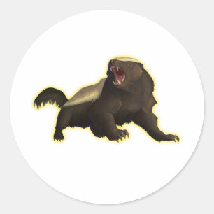 Sticker Rond Honey Badger