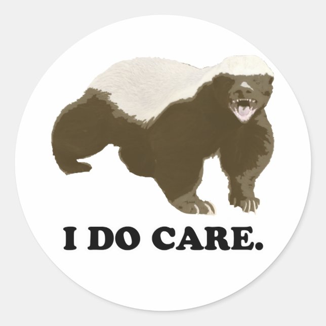 Sticker Rond Honey Badger S'En Soucie (Devant)
