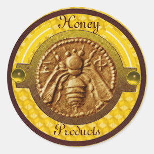 STICKER ROND HONEY BEE / BEEKEEPER BEEKEEPER