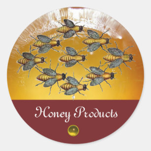 STICKER ROND HONEY BEE / BEEKEEPER BEEKEEPER