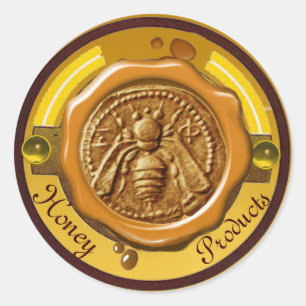 STICKER ROND HONEY BEE / BEEKEEPER BEEKEEPER SCEAU BROWN DE CIR