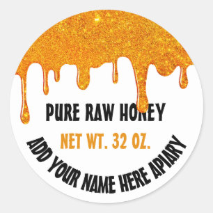 Sticker Rond Honey Jar Honeybee Honeycomb Bee Apiary Drives