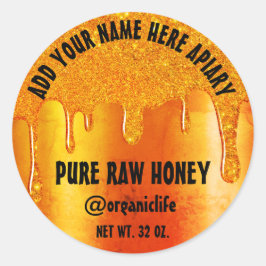 Sticker Rond Honey Jar Honeybee Honeycomb Gold Drivers Instagra