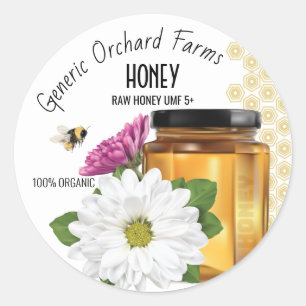 Sticker Rond Honeybee Honey Jar