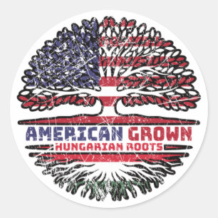Sticker Rond Hongrie Hongrie Hongrie États-Unis États-Unis
