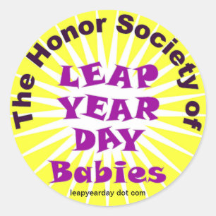STICKER ROND HONNEUR SOCIETY OF LEAP ANNÉE BABIES LOGO