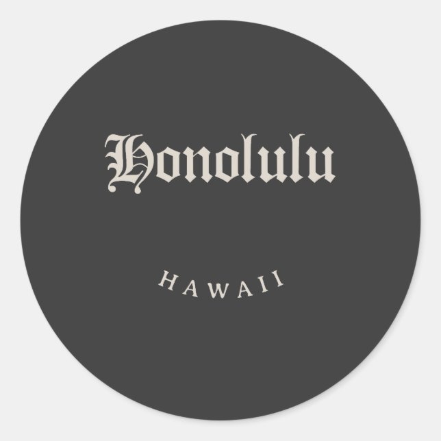 Sticker Rond Honolulu Hawaii Police blanche (Devant)
