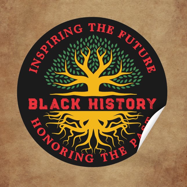 Sticker Rond Honorer le Mois de l'histoire des Noirs inspirant (Créateur téléchargé)