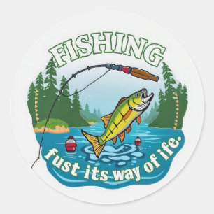 Sticker Rond Hook on Nature : L'art de la pêche