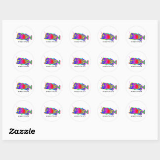 Sticker Rond HOOKED FOR LIFE Multi-Color