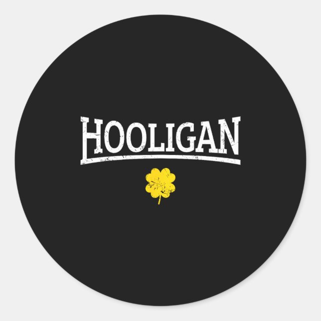 Sticker Rond Hooligan Irish St. Patricks Day  (Devant)
