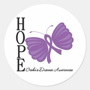 Sticker Rond Hope Butterfly Crohn's Disease